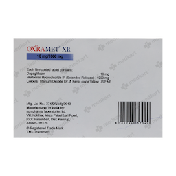 OXRAMET XR 10/1000MG TABLET 7'S