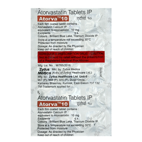 ATORVA 10MG TABLET 15'S