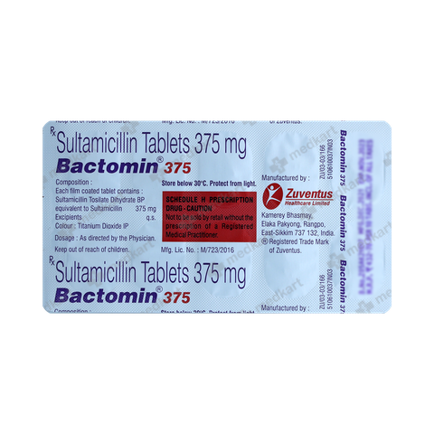 BACTOMIN 375MG TABLET 10'S