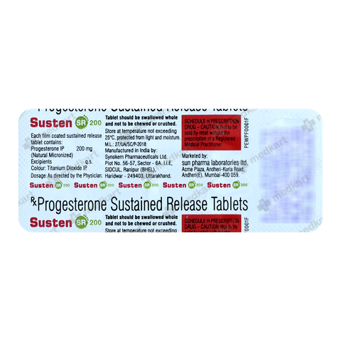 SUSTEN SR 200MG TABLET 10'S