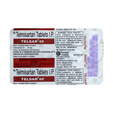 TELSAR 40MG TABLET 15'S