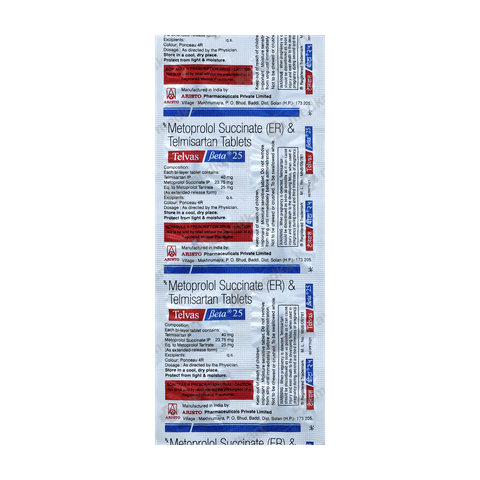 TELVAS BETA 25MG TABLET 10'S