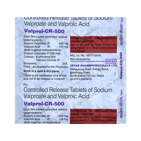 VALPROL CR 500MG TABLET 15'S