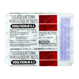 VOGLYSON M 0.3MG TABLET 15'S