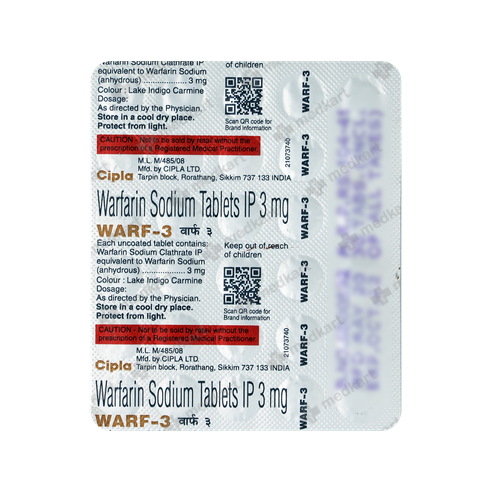 WARF 3MG TABLET 30'S