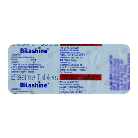 BILASHINE 20MG TABLET 10'S