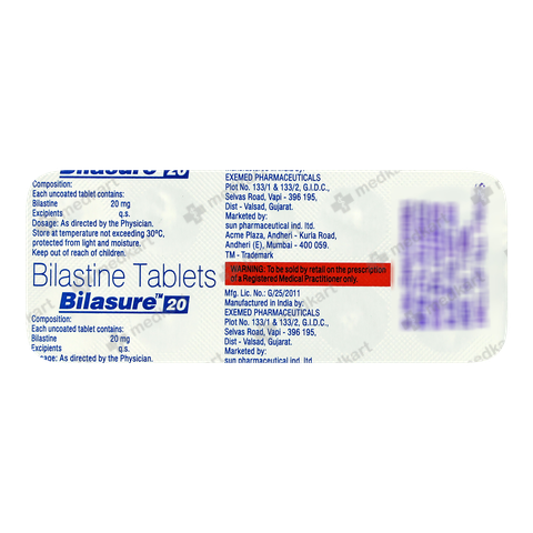 BILASURE 20MG TABLET 10'S