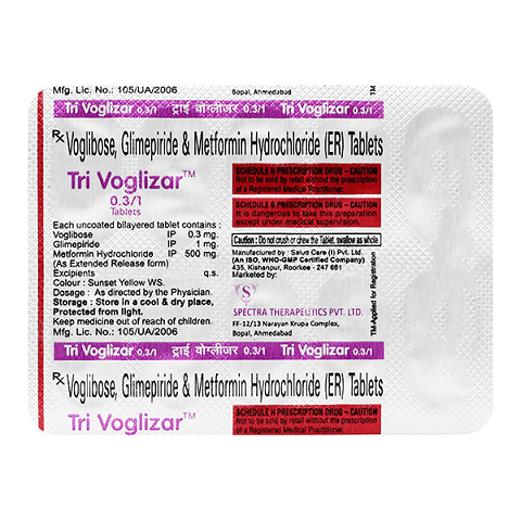 TRIVOGLIZAR 0.3/1MG TABLET 10'S