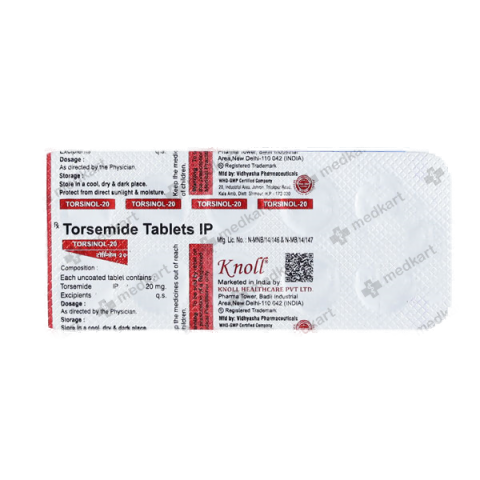 TORSINOL 20MG TABLET 10'S