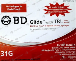 BD INSULIN U100 31G 6MM NEEDLE 10'S