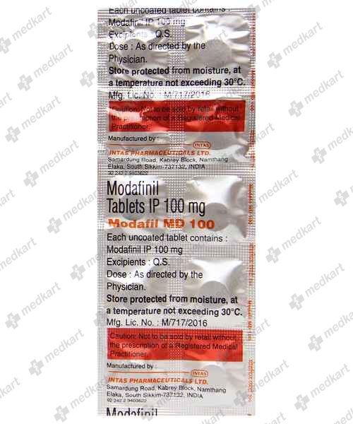 MODAFIL MD 100MG TABLET 10'S