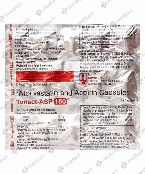 TONACT ASP 150MG CAPSULE 15'S