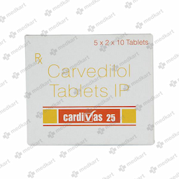 CARDIVAS 25MG TABLET 10'S