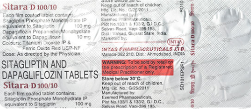 SITARA D 100/10MG TABLET 10'S