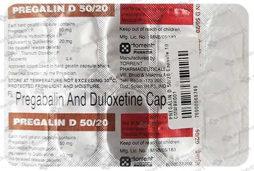 PREGALIN D 50/20MG CAPSULE 10'S