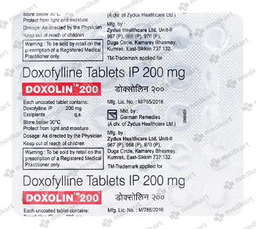 DOXOLIN 200MG TABLET 30'S