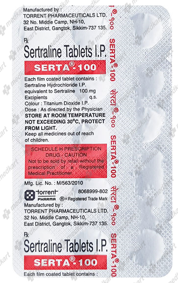 SERTA 100MG TABLET 15'S