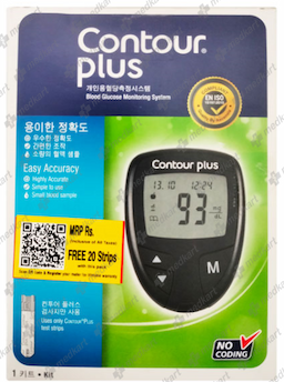 CONTOUR PLUS DIABETES MACHINE ( 20 STRIP FREE )