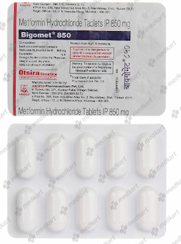 BIGOMET 850MG TABLET 10'S