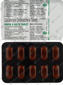 TRIPLE A CAL D TABLET 10'S