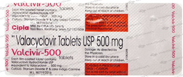 VALCIVIR 500MG TABLET 3'S