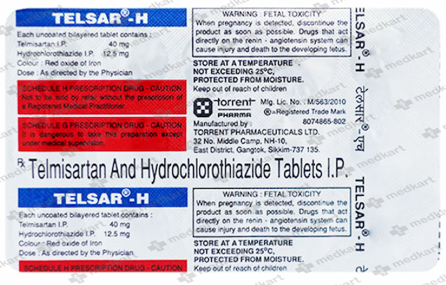 TELSAR H 40MG TABLET 15'S