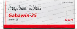 GABAWIN 25MG TABLET 10'S