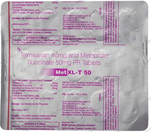 MET XL T 50/40MG TABLET 15'S