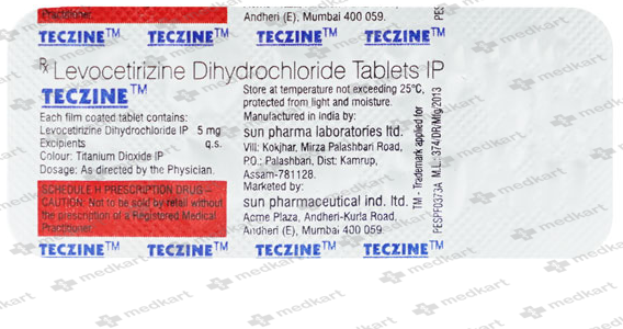 TECZINE 5MG TABLET 10'S