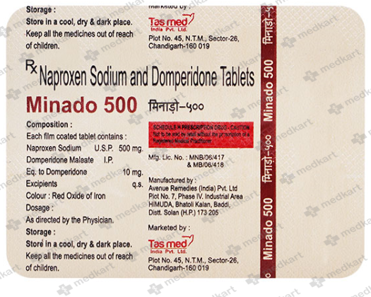 MINADO 500MG TABLET 10'S