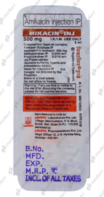 MIKACIN 500MG INJECTION VIAL 2 ML