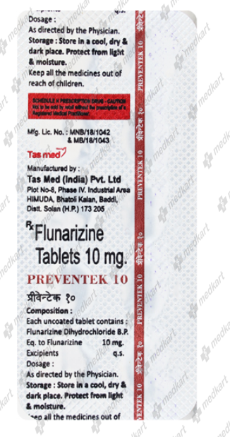 PREVENTEK 10MG TABLET 10'S