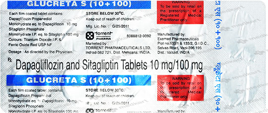 GLUCRETA S 10/100MG TABLET 10'S