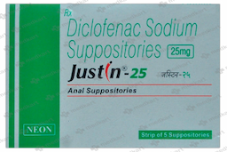 JUSTIN SUPPOSITORY 25MG 1X5