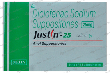 JUSTIN SUPPOSITORY 25MG 1X5