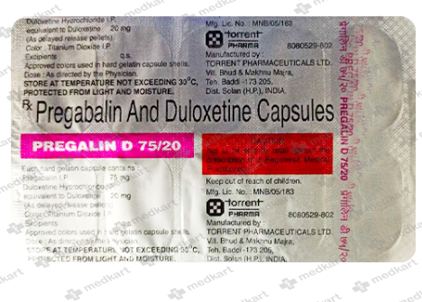 PREGALIN D 75/20MG CAPSULE 10'S