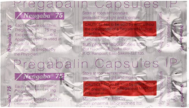 NEUGABA 75MG TABLET 10'S