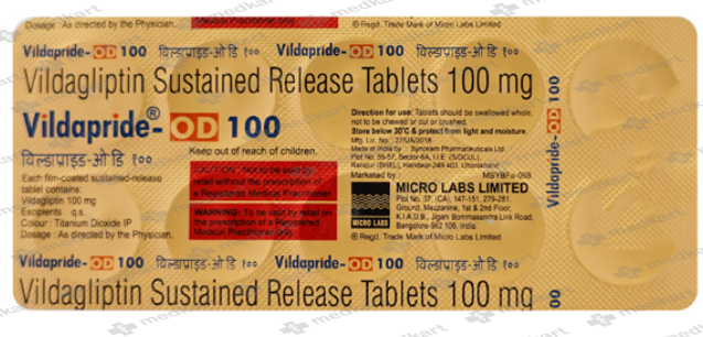 VILDAPRIDE OD 100MG TABLET 10'S