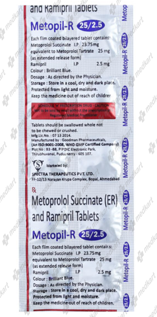 METOPIL R 25/2.5MG TABLET 10'S