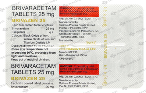 BRIVAZEN 25MG TABLET 10'S