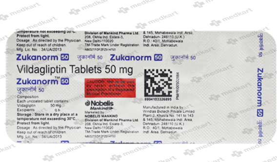 ZUKANORM 50MG TABLET 10'S