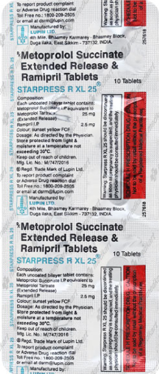 STARPRESS R XL 25MG TABLET 10'S