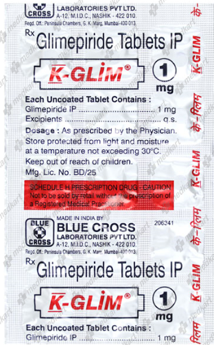 K GLIM 1MG TABLET 10'S