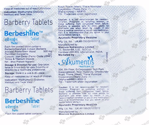 BERBESHINE TABLET 10'S