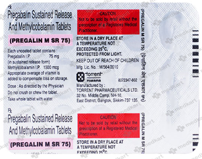 PREGALIN M SR 75MG TABLET 15'S