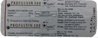 PROFULVIN 500MG TABLET 10'S