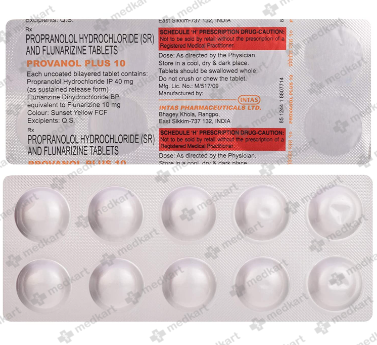 PROVANOL PLUS 10MG TABLET 10'S