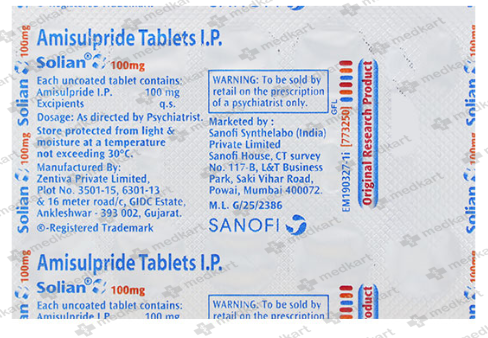 SOLIAN 100MG TABLET 10'S