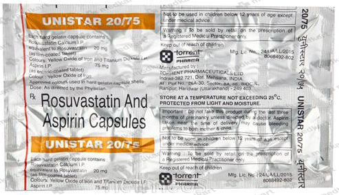 UNISTAR 20/75MG CAPSULE 10'S