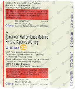 URIMAX 0.2MG CAPSULE 15'S